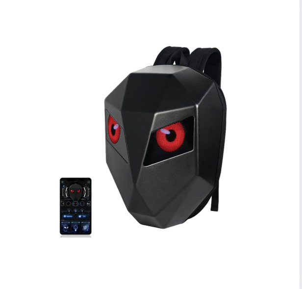 LED Motorcycle Backpack Colorful Design - 4D Hard Shell Motorbike Backpack with Programmable Full Color Screen, Waterproof Riding Helmet Bag for Outdoor