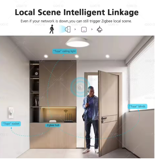 Tuya Zigbee PIR Motion Sensor & Light Detector Infrared Smart Sensor Wireless Home Alarm System Works with Alexa Smart Life App