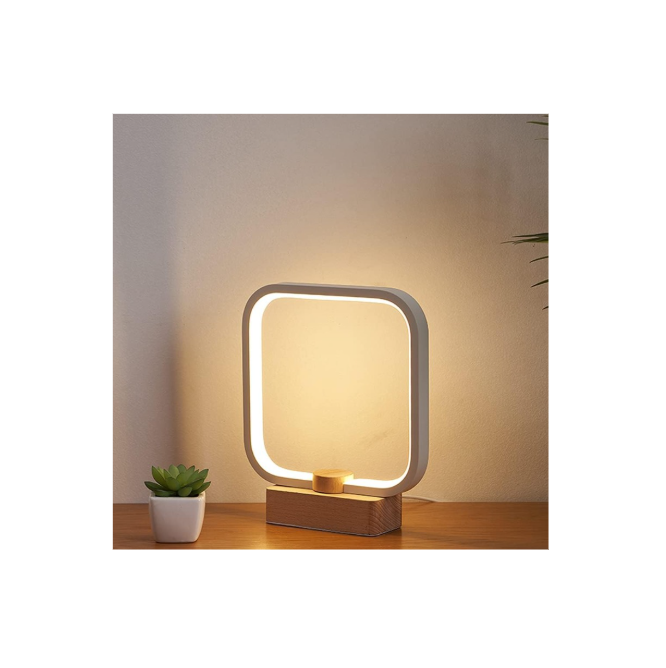 LED Wood Table Lamp, 3-Color Temperature Bedside Lamp,Bedroom Bedside Night Light, Dimmable Led Lighting, Small Table Lamps for Living Room OfficeCreative Home Decor, Unique House warmging Gift
