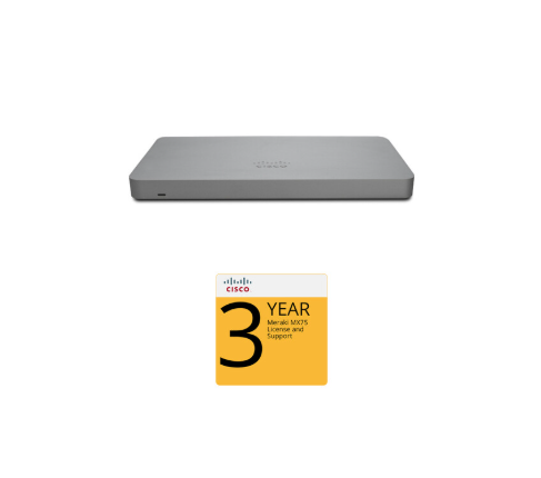 Cisco Meraki MX75 Router/Security Appliance with 3-Year Advanced Security License and Support