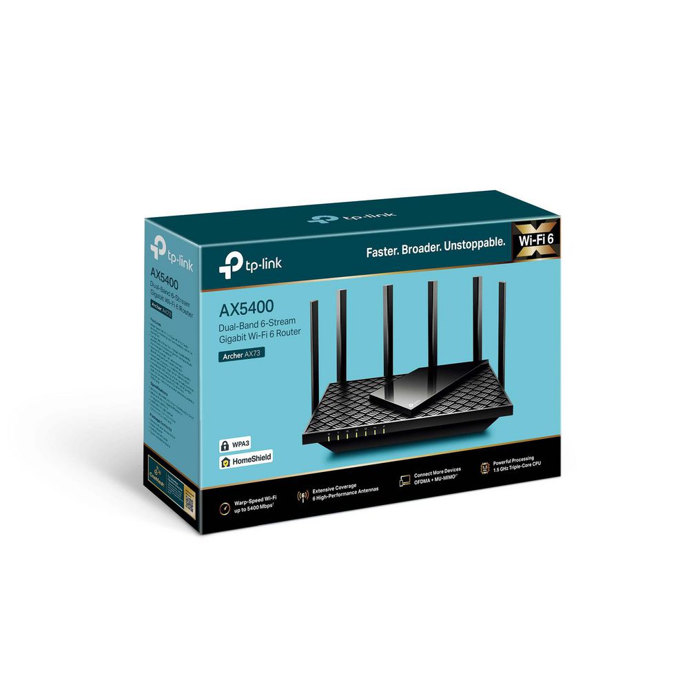 TP-Link Archer AX73 AX5400 Dual-Band Gigabit Wi-Fi 6 Router – Black