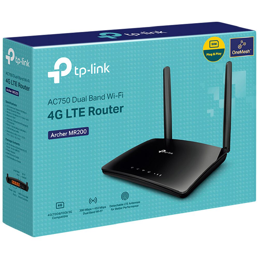 TP-Link AC750 Wireless Dual Band 4G LTE Router (MR200)
