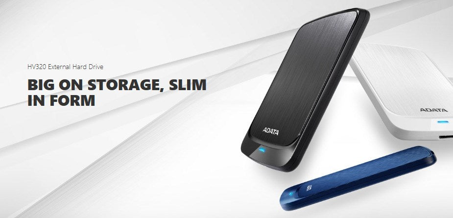 ADATA HV320 2 TB USB 3.0 Slim Portable External Hard Drive – Black