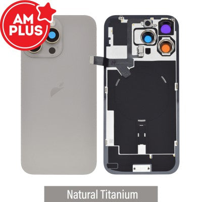 AMPLUS Rear Cover Glass with Camera Lens Glass and Wireless NFC Charging with Flash Flex Cable for iPhone 16 Pro Max-2