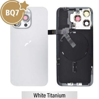 BQ7 Rear Cover Glass with Camera Lens Glass & Wireless NFC Charging with Flash Flex Cable for iPhone 15 Pro Max-2