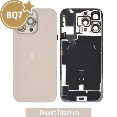 BQ7 Rear Cover Glass with Camera Lens Glass and Wireless NFC Charging with Flash Flex Cable for iPhone 16 Pro Max