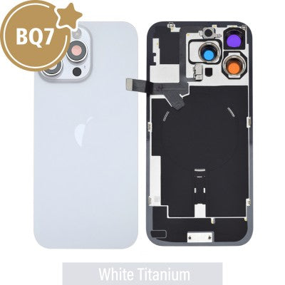 BQ7 Rear Cover Glass with Camera Lens Glass and Wireless NFC Charging with Flash Flex Cable for iPhone 16 Pro Max-1