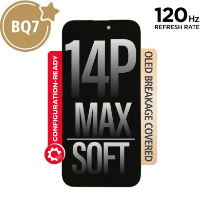 BQ7 Diagnosable Soft OLED Assembly with Proximity Sensor Flex for iPhone 14 Pro Max (120Hz)