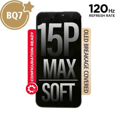 BQ7 Diagnosable Soft OLED Assembly with Proximity Sensor Flex for iPhone 15 Pro Max (120Hz)