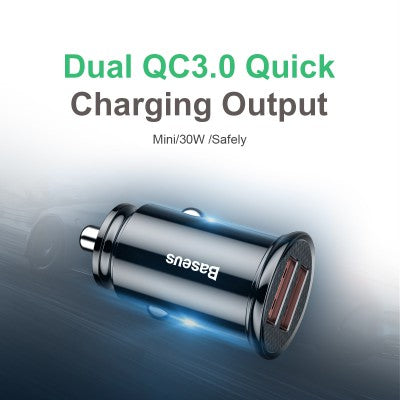 Baseus Circular Plastic A+C 30W PPS Car Charger-Black