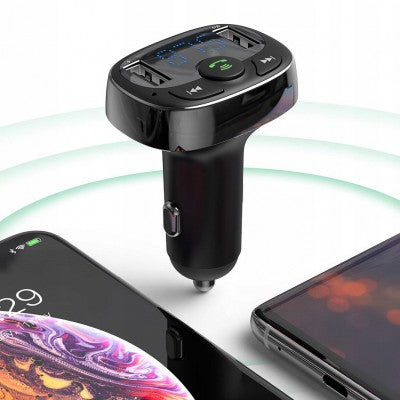 Baseus T Typed S-09A Bluetooth MP3 Car Charger (Standard edition)-Black