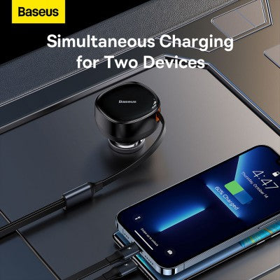 Baseus Enjoyment Retractable 2-in-1 Car Charger C+C 33W