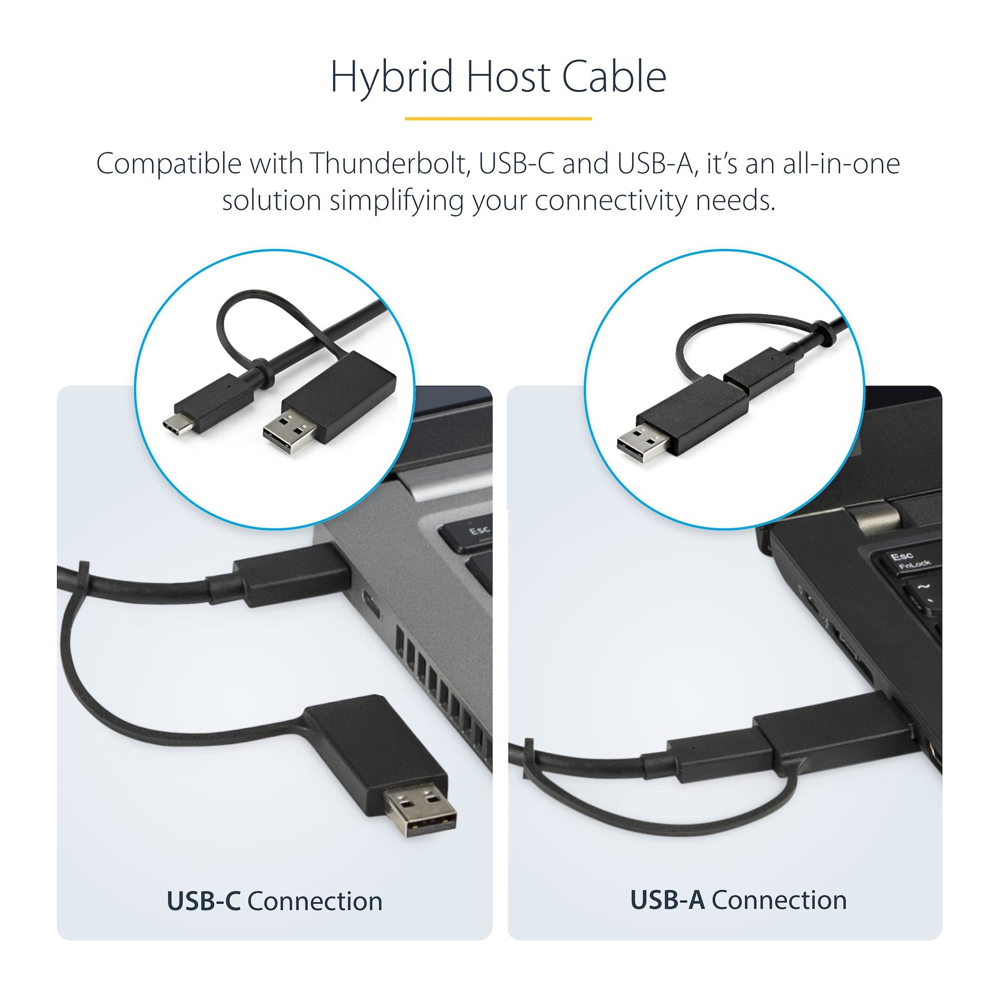 StarTech Universal Laptop Docking Station – USB-C & USB-A Hybrid Dock with Dual 4K Displays and 100W Power Delivery-5