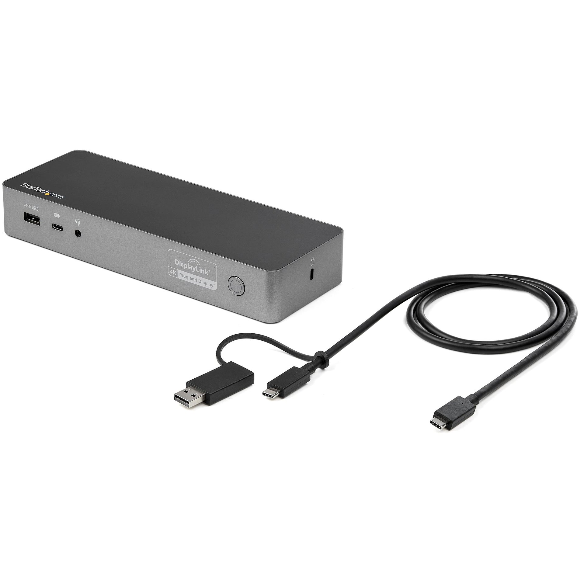 StarTech Universal Laptop Docking Station – USB-C & USB-A Hybrid Dock with Dual 4K Displays and 60W Power Delivery