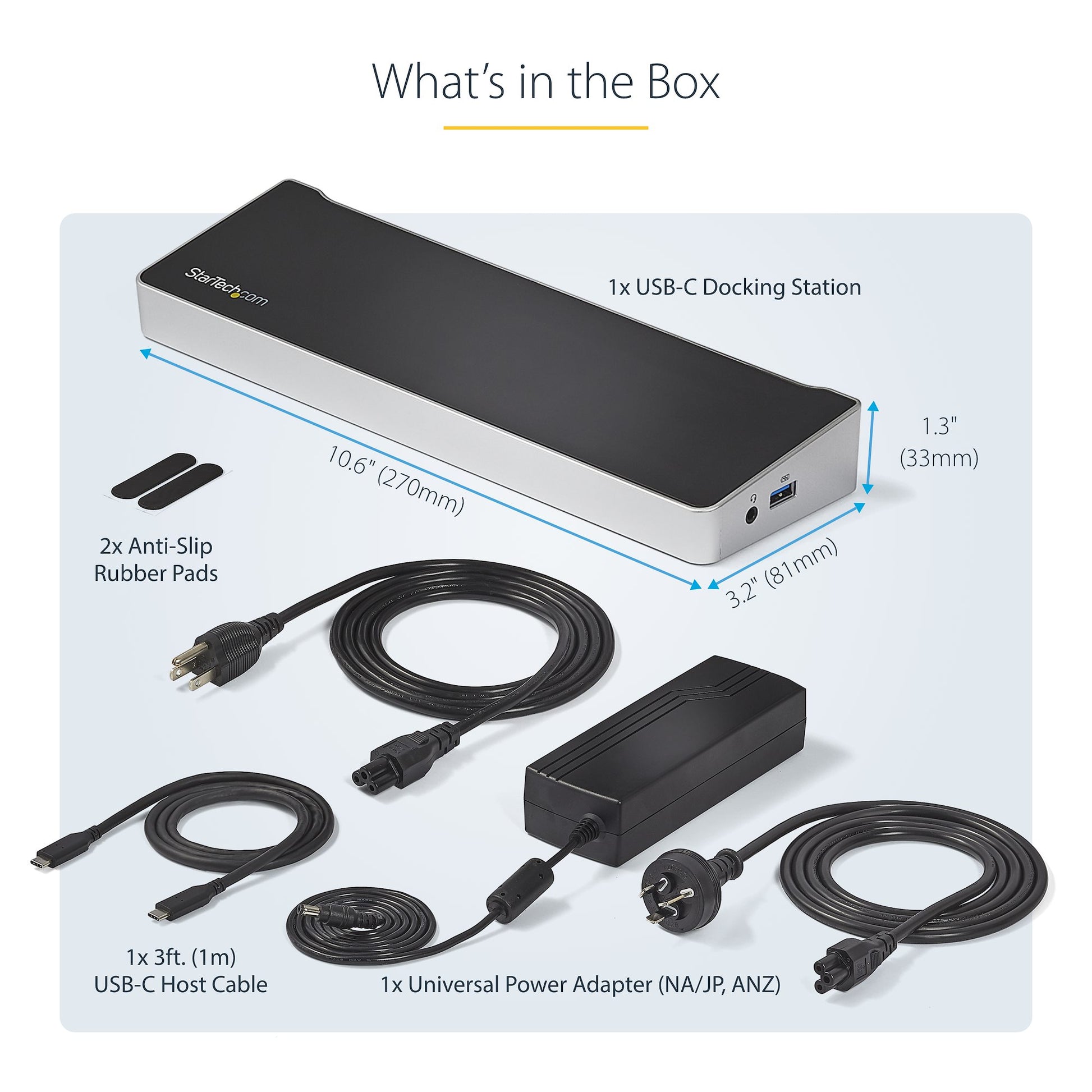 StarTech USB-C Docking Station – Triple 4K Monitor Dock with DisplayPort, HDMI & 100W Power Delivery-6