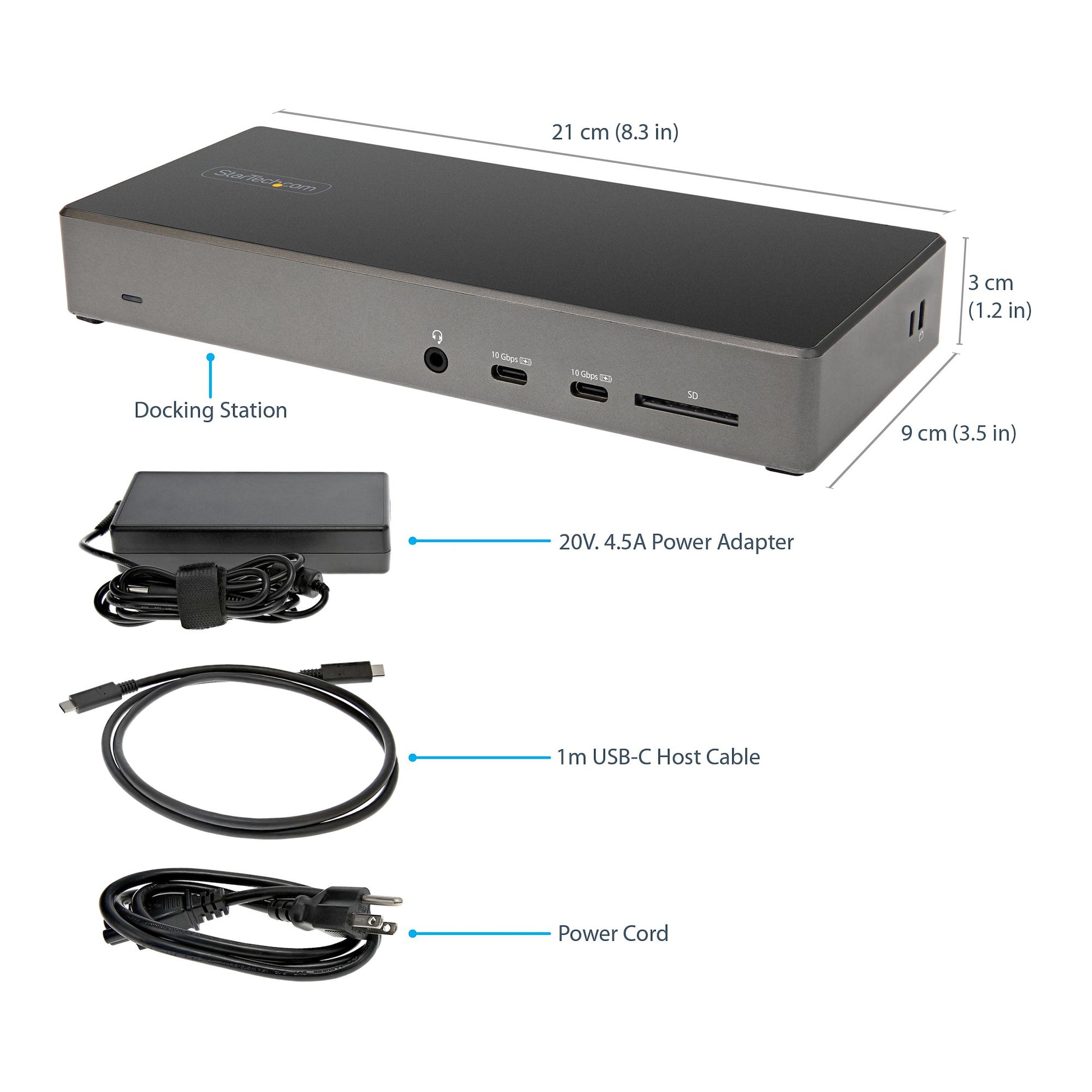 StarTech USB-C Triple 4K Docking Station – DisplayPort 1.4, HDMI 2.0, 100W Power Delivery-4