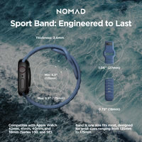 NOMAD Sport Band for Apple Watch (41/42 mm) – Naval Blue