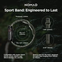 NOMAD Sport Band for Apple Watch (41/42 mm) – Ash Green