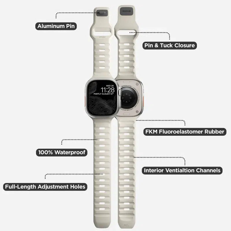 NOMAD Sport Band for Apple Watch Ultra / 46 mm – Stone
