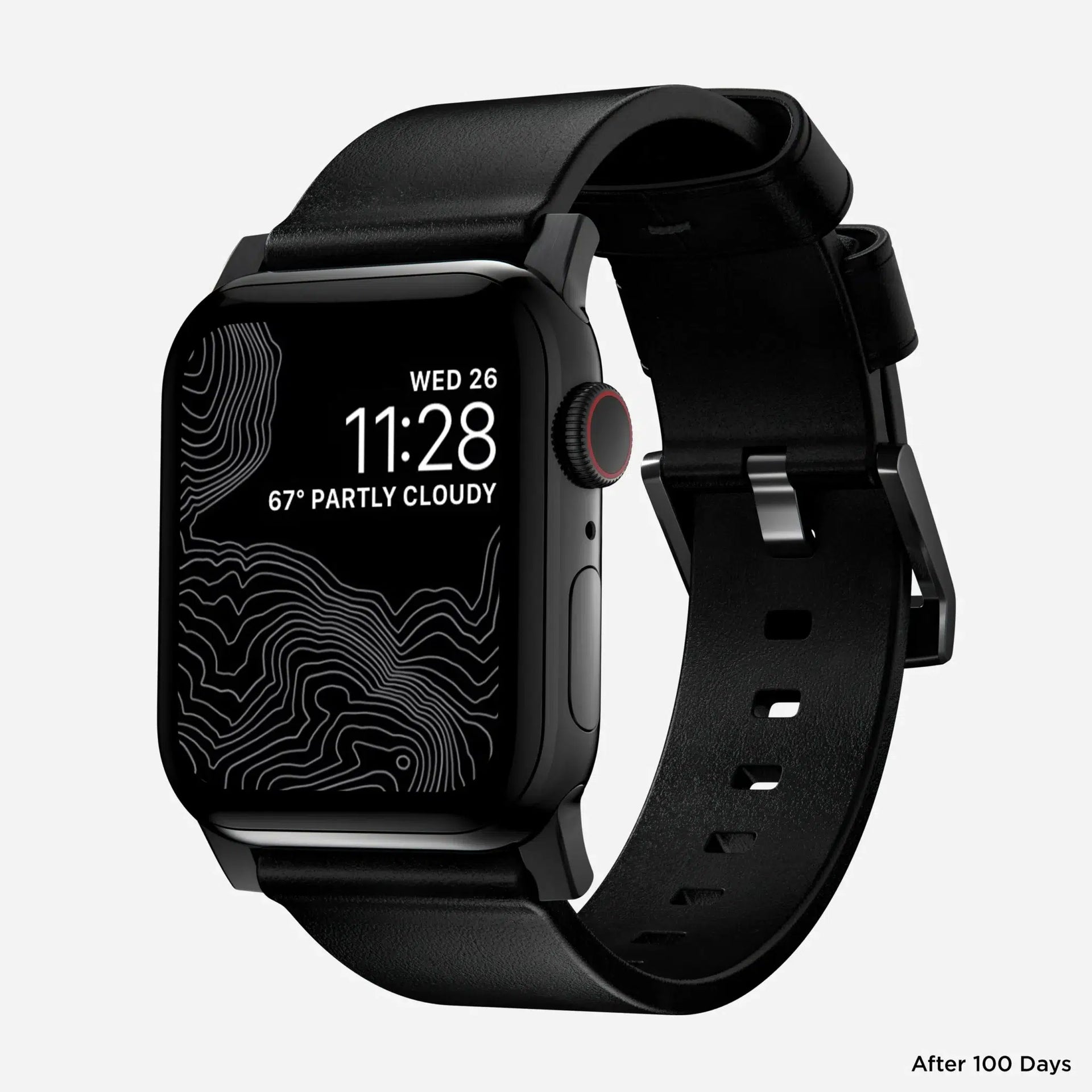 NOMAD Modern Band – Premium Black Leather Strap for Apple Watch