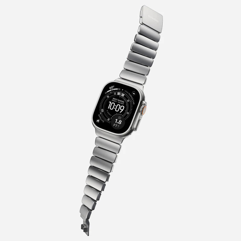 NOMAD Stratos Band – Black (FKM + Titanium Hardware, Silver Finish)