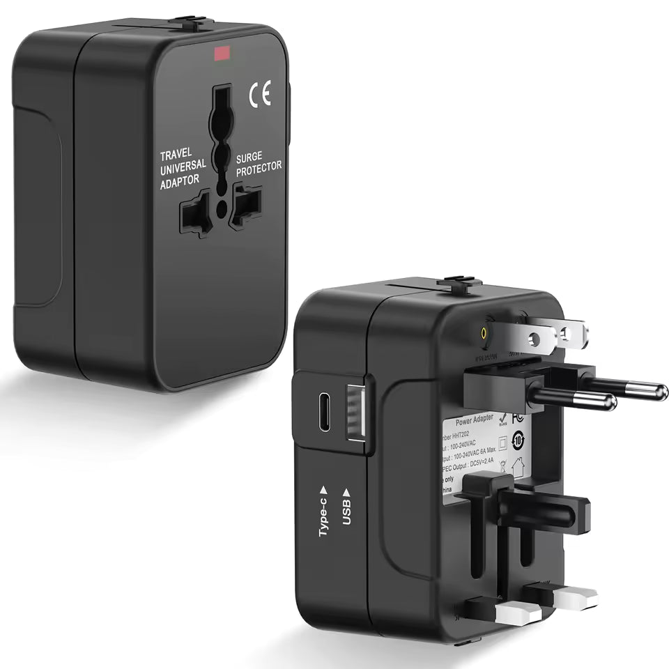 Universal Travel Adapter with USB-C & USB-A Aussiez Goods Hub