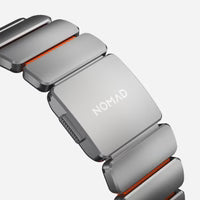 NOMAD Stratos Band – Ultra Orange (FKM + Titanium Hardware, Silver Finish)