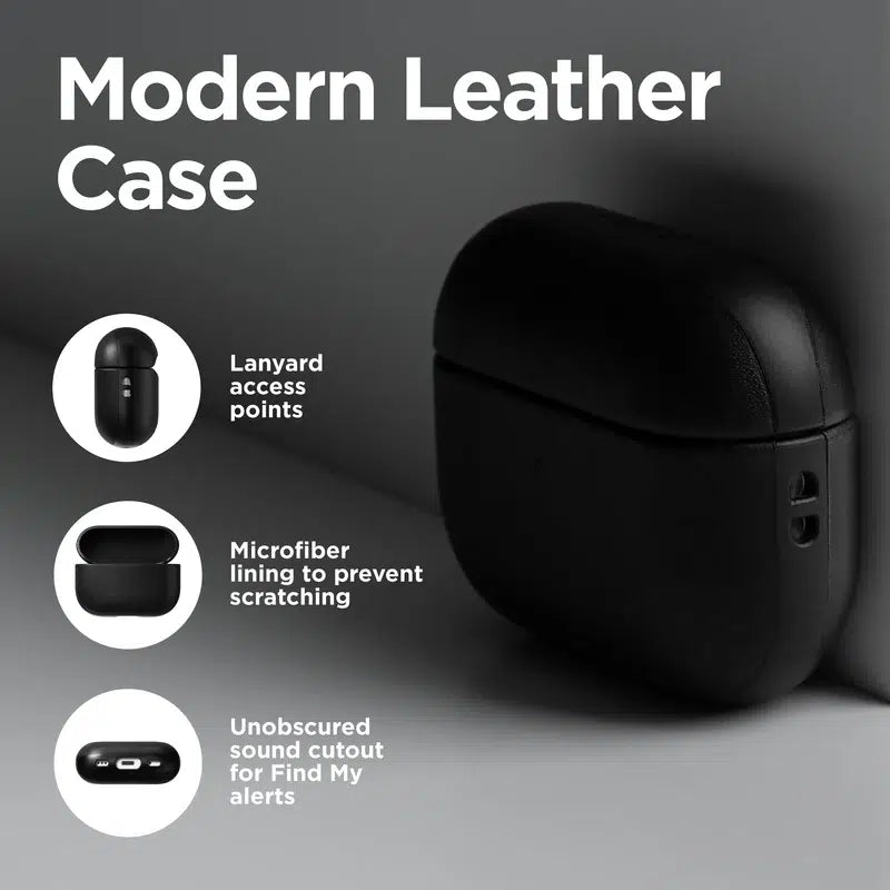 NOMAD Modern Leather Case for AirPods – Black (Horween® Leather)