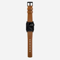 NOMAD Modern Band – English Tan Leather Strap for Apple Watch (Black Hardware)