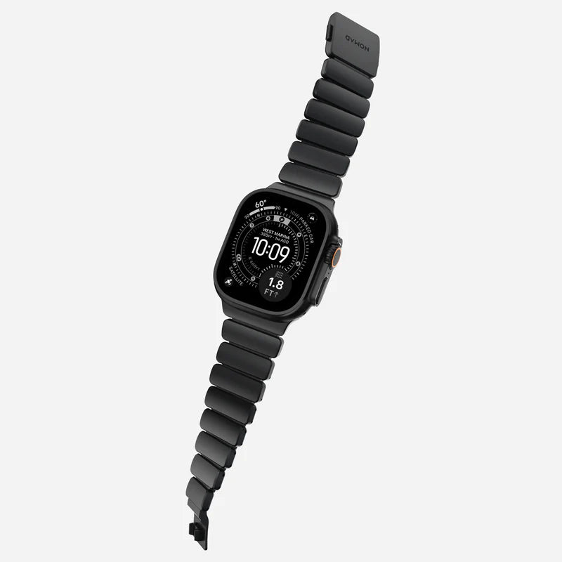 NOMAD Stratos Band – Black (FKM + Titanium Hardware, Black Finish)