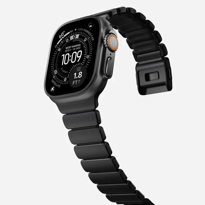 NOMAD Stratos Band – Black (FKM + Titanium Hardware, Black Finish)