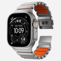 NOMAD Stratos Band – Ultra Orange (FKM + Titanium Hardware, Silver Finish)
