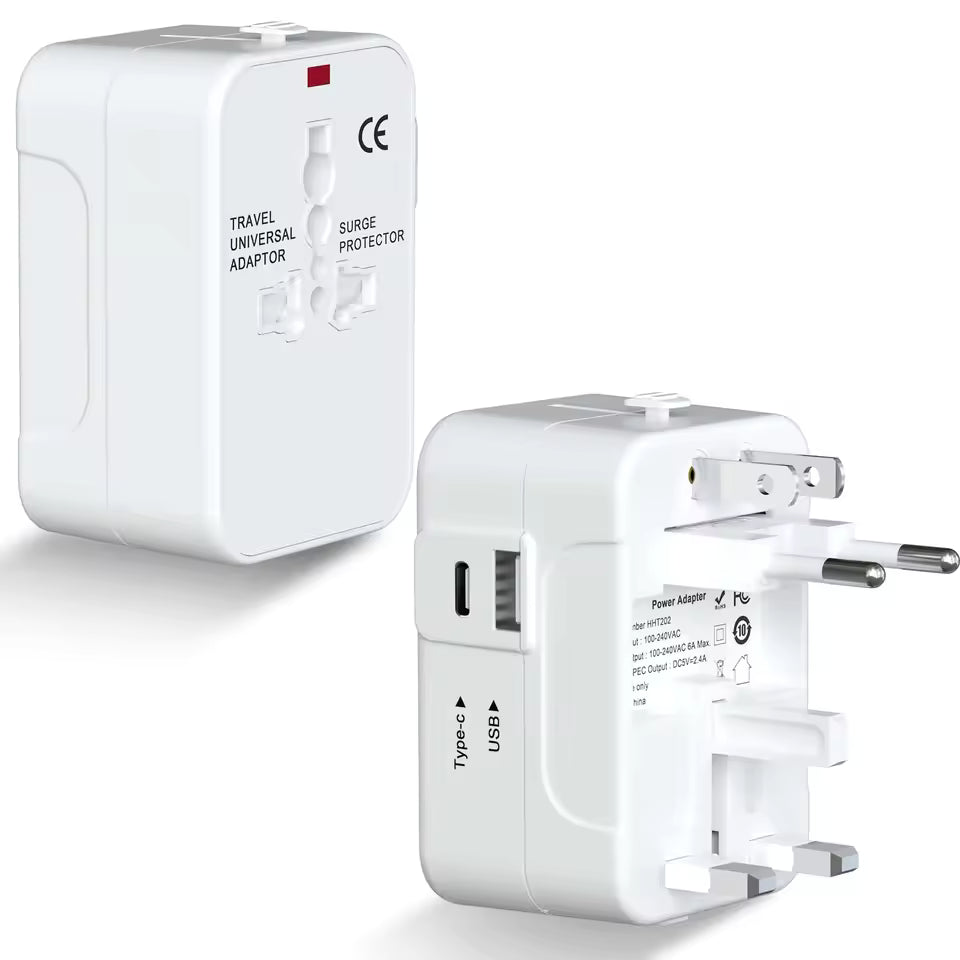 Universal Travel Adapter with USB-C & USB-A Aussiez Goods Hub
