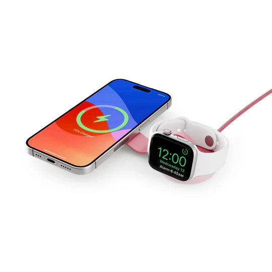 Twelve South ButterFly SE 2-in-1 Qi2 Travel Charger – Pink