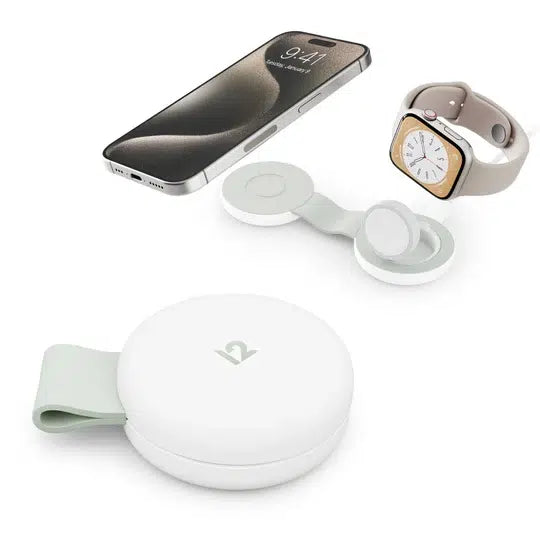 Twelve South ButterFly SE 2-in-1 Qi2 Travel Charger – White