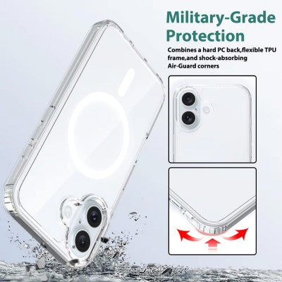 iPhone 17 Hybrid Transparent MagSafe Case (Acrylic + TPU)