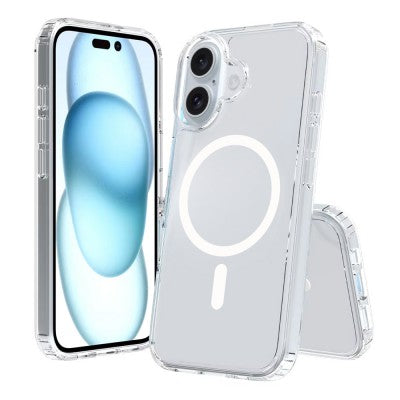 iPhone 17 Hybrid Transparent MagSafe Case (Acrylic + TPU)