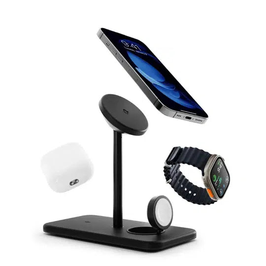 Twelve South HiRise 3 Deluxe – 3-in-1 MagSafe Charging Stand (Black)
