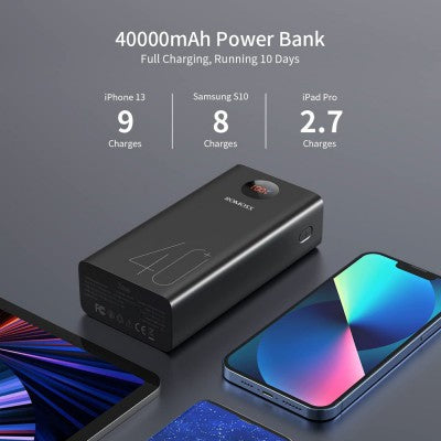 Romoss PEA40 18W Power Bank 40000mAh Portable External Battery-Black