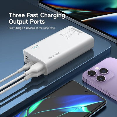 Romoss Sense4S Pro 30W 10000mAh Powe Bank Two-way Fast Charging Power Bank Type-C 3 Input 3 Output-White