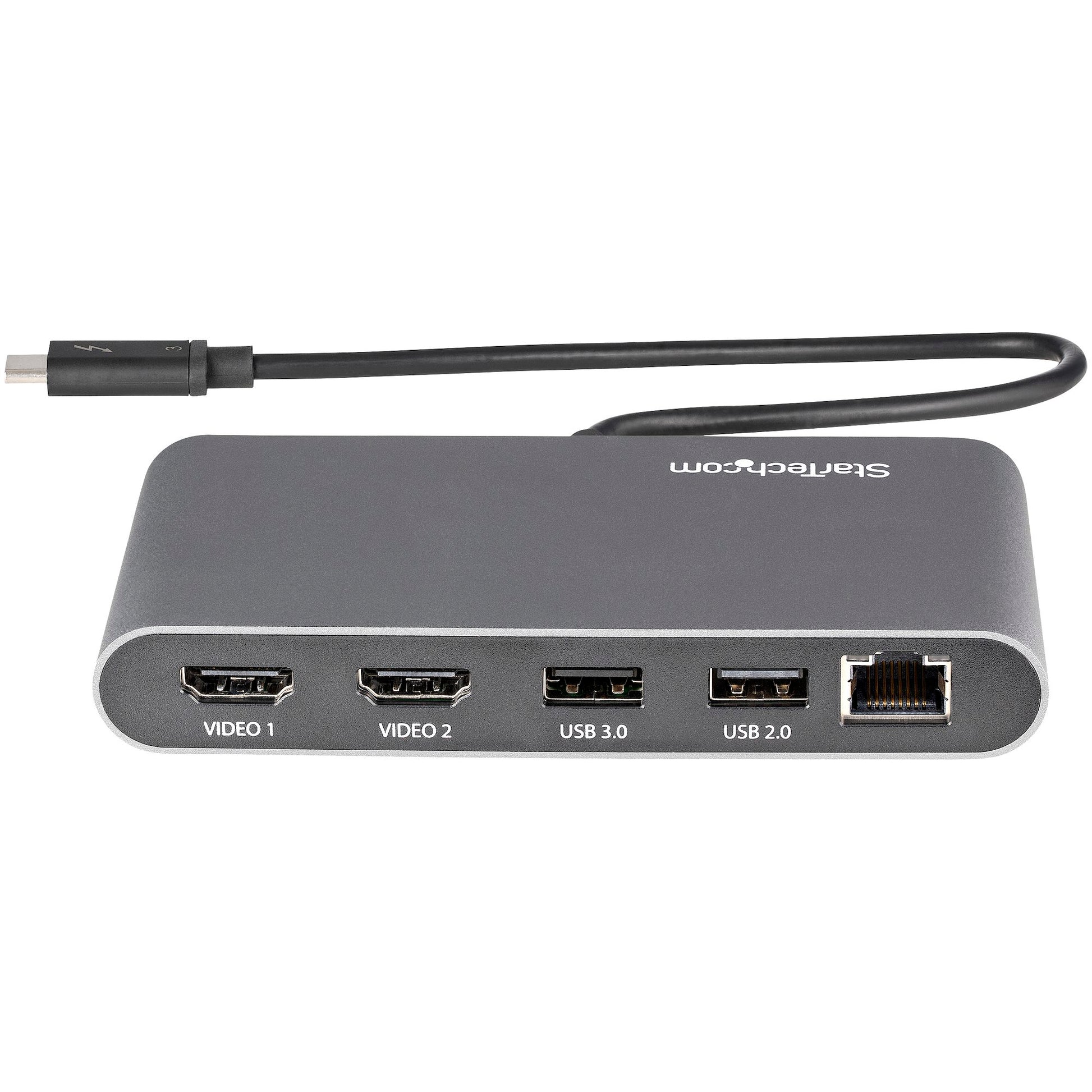 Dual-Monitor Thunderbolt Mini Dock – 4K 60Hz HDMI Portable Dock with Gigabit Ethernet-4