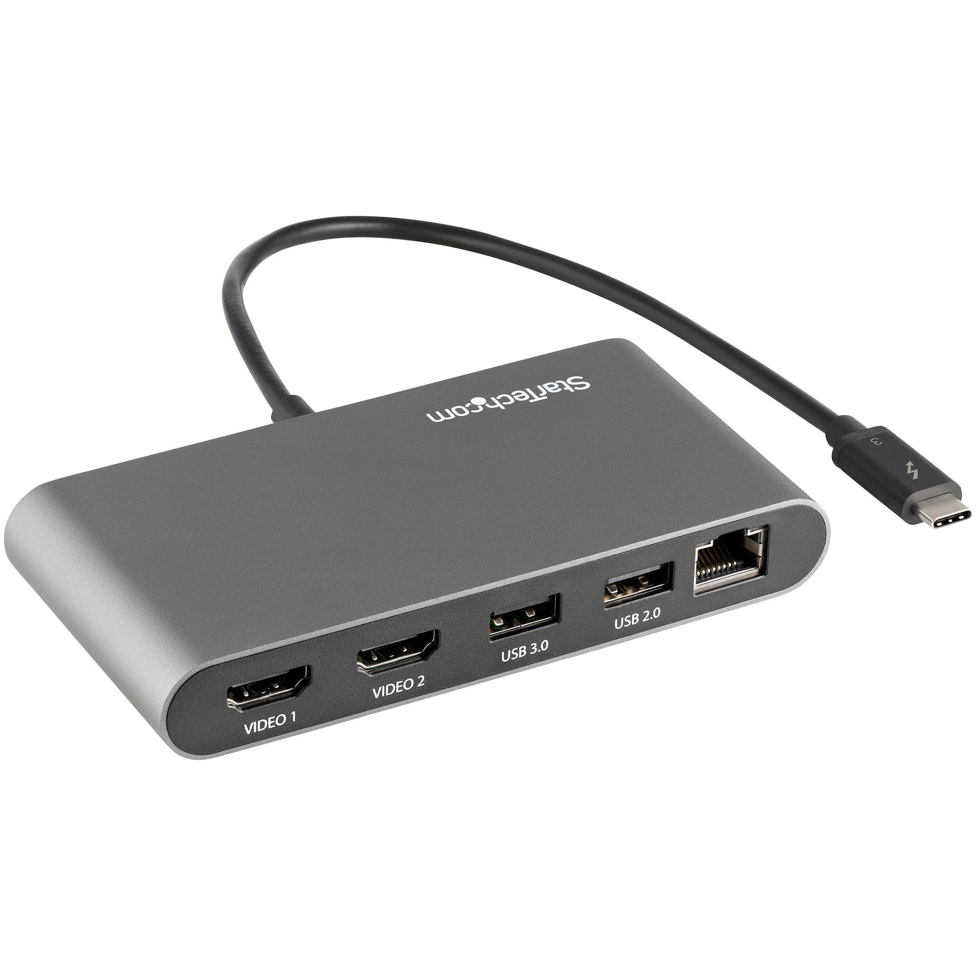 Dual-Monitor Thunderbolt Mini Dock – 4K 60Hz HDMI Portable Dock with Gigabit Ethernet-1