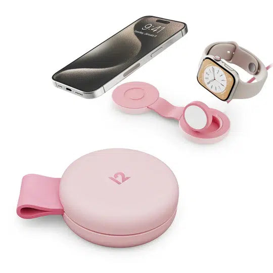 Twelve South ButterFly SE 2-in-1 Qi2 Travel Charger – Pink