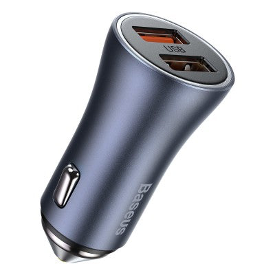 Baseus Golden Contactor Pro Dual Fast Charger Car Charger U+U 40W (With Simple wiring USB For Type-C 5A 1.0m)