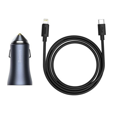 Baseus Golden Contactor Pro Dual Fast Charger Car Charger U+U 40W (With Simple wiring USB For Type-C 5A 1.0m)