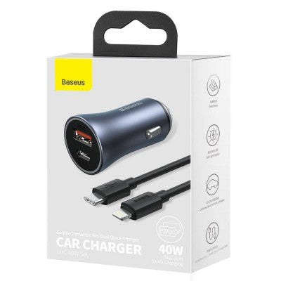 Baseus Golden Contactor Pro Dual Quick Charger Car Charger U+C 40W
