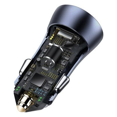 Baseus Golden Contactor Pro Dual Fast Charger Car Charger U+C 40W (CCJD-0G)-Dark Gray
