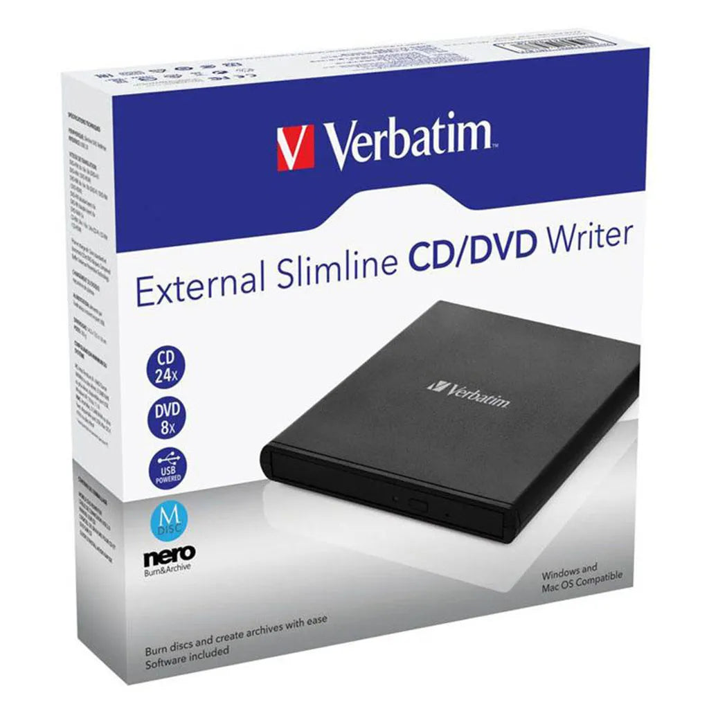 Verbatim External Slimline Mobile CD/DVD Writer