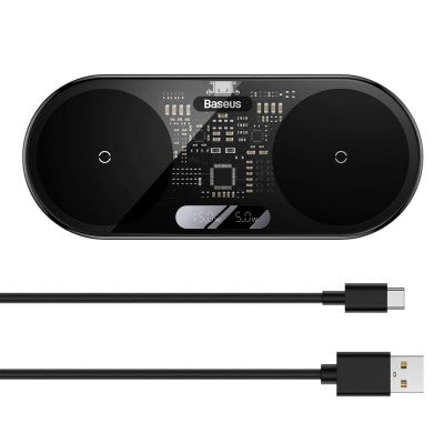 Baseus Digital LED Display Dual Wireless Charger With Digital Display 20W