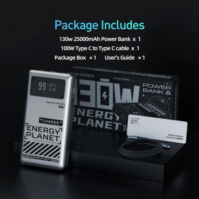 MOVE SPEED Laptop Power Bank 25000mAh 130W